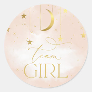 Rond Sticker de révélation de genre, Team Girl Blush Pi
