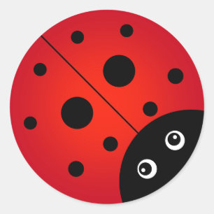 Rond Sticker de ronde classique de KiniArt Ladybug