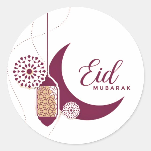 Rond Sticker de ronde classique de l'Aïd Moubarak (Devant)