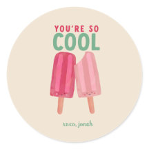 Sticker de Saint Valentin été de mignonne Popsicle