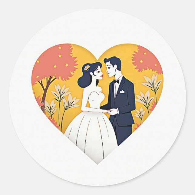 Rond Sticker de scène Mariage de réconfort (Devant)