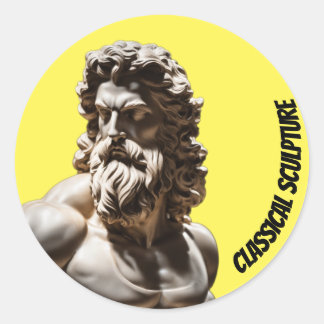 Rond Sticker de sculpture classique Zeus