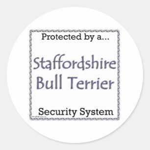 Rond Sticker de sécurité Staffordshire Bull Terrier