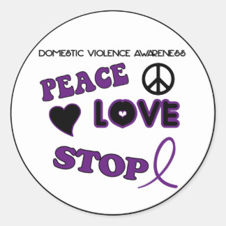 Rond Sticker de sensibilisation à la violence domestiqu
