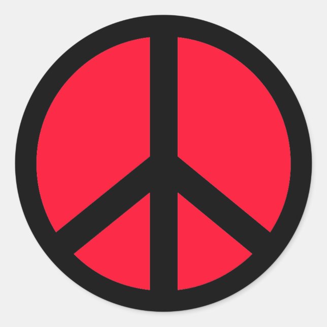 ROND STICKER DE SIGNE DE PAIX ROUGE ET NOIR (Devant)