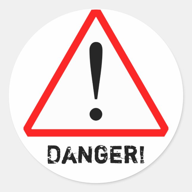 Rond Sticker de symbole d'avertissement rouge et noir p (Devant)