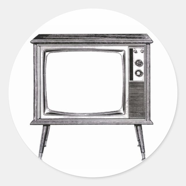 Rond Sticker de télévision rétro (Devant)