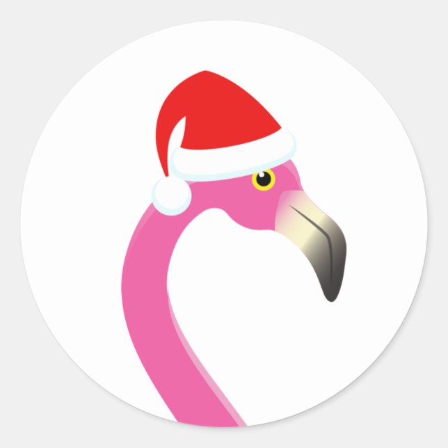 Rond Sticker de vacances Fa la la Big Flamant rose (Devant)