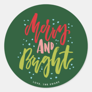 Rond Sticker de vacances Joyeux et lumineux multicolore