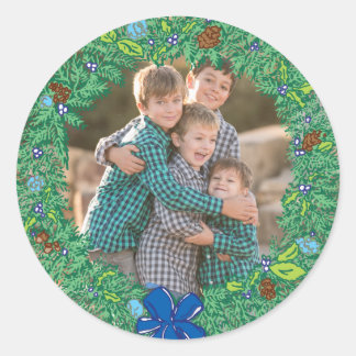 Rond Sticker de vacances photo : Cadre de couronne Hano