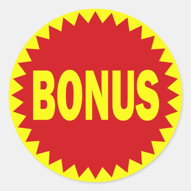 Rond Sticker de vente au détail Bonus (Devant)