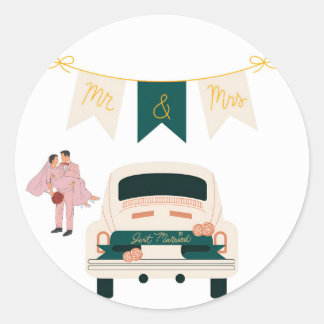 Rond Sticker de voiture Mariage marié