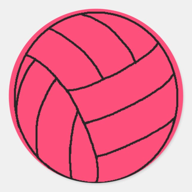 Rond Sticker de volley-ball rose (Devant)