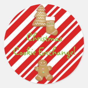 Rond Sticker d'échange de cookies de Noël