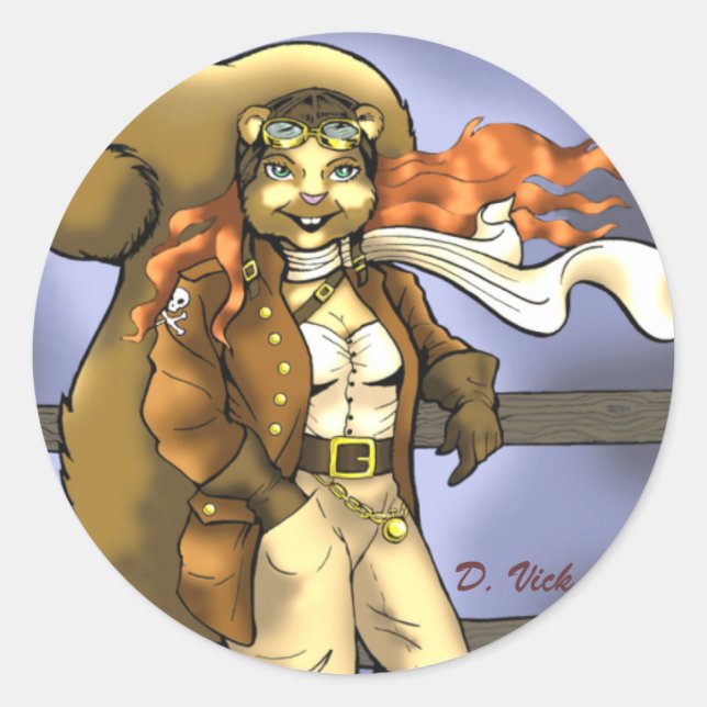 Rond Sticker d'écureuil volant (Devant)