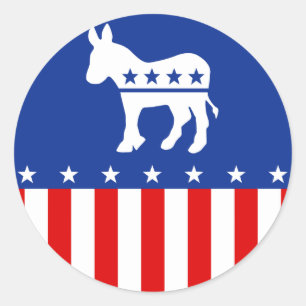Rond Sticker démocrate Donkey Round