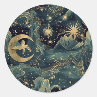 Rond Sticker d'enveloppe astrologique de mythologie gre