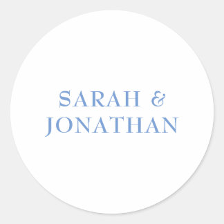 Rond Sticker d'enveloppe Mariage minimal bleu moderne S