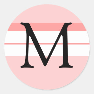 Rond Sticker d'enveloppe Mariage monogramme rose clair