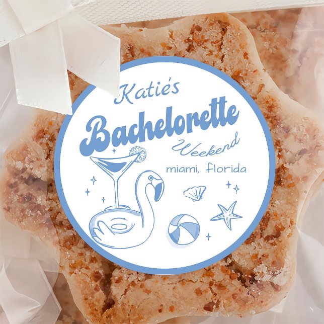 Rond Sticker Dernier toast Beach Bachelorette Party (Créateur téléchargé)