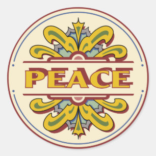 Rond Sticker Design Peace des années 1960 vintage