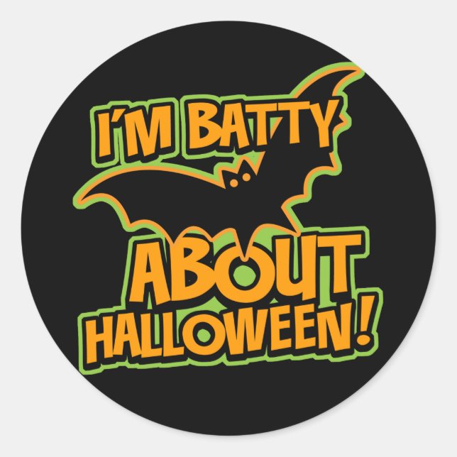 Rond Sticker d'Halloween Batty (Devant)