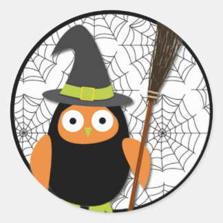 Rond Sticker d'Halloween - hibou
