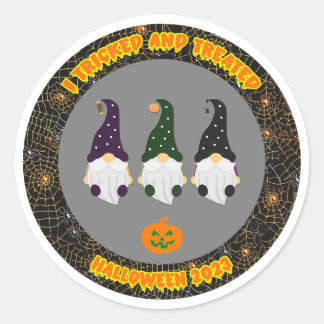 Rond Sticker d'Halloween traité et traité