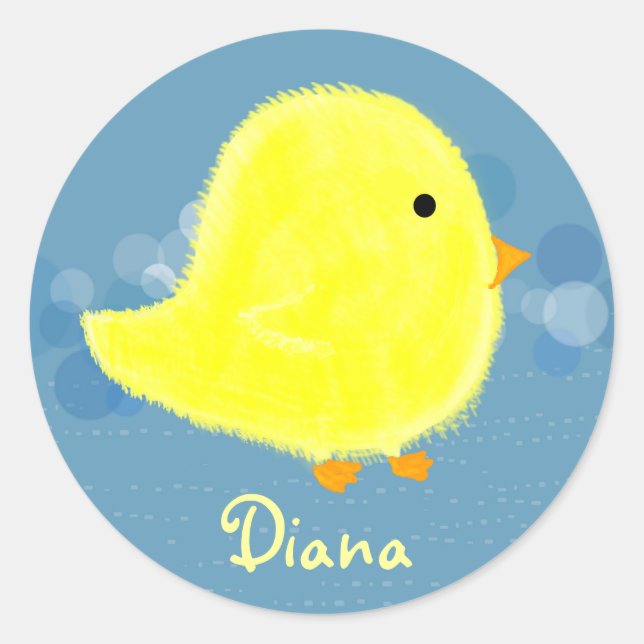 Rond Sticker Diana Cute Baby Chick (Devant)