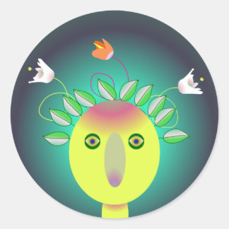 Rond Sticker DIEU FLOWER