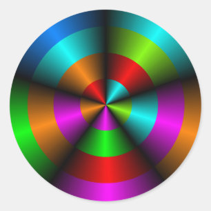 Rond Sticker d'illusion optique à look métallique