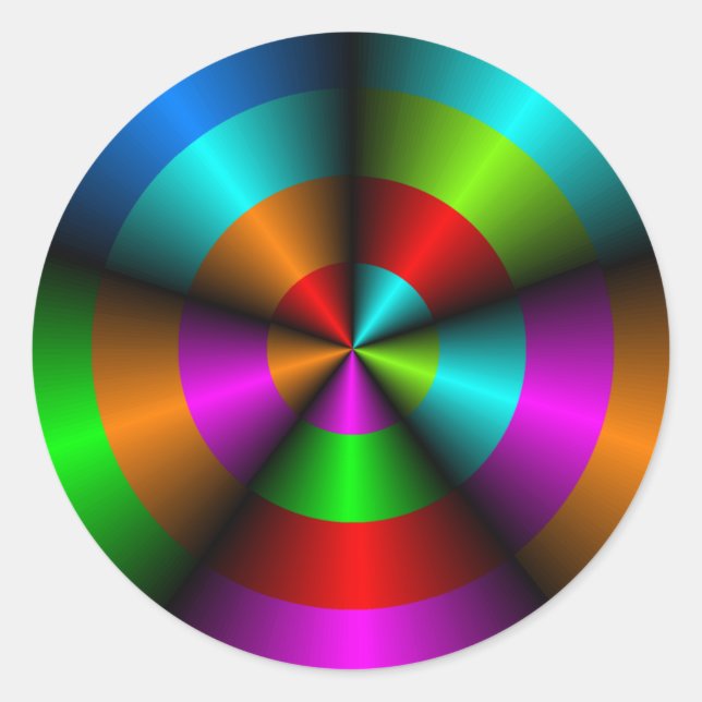 Rond Sticker d'illusion optique à look métallique (Devant)