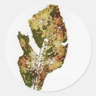 Rond Sticker d'impression de feuille de nature