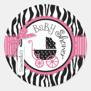 Rond Sticker d'impression Zebra Chic R-PKBK-2