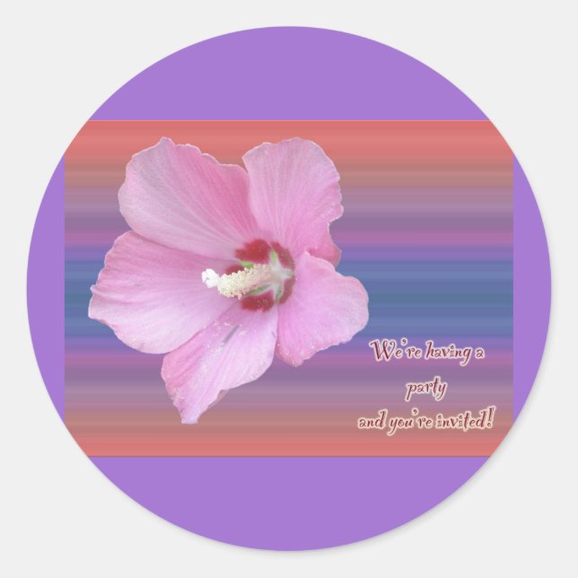 Rond Sticker d'invitation du rose du Parti Sharon (Devant)
