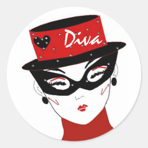 Rond Sticker "Diva I"