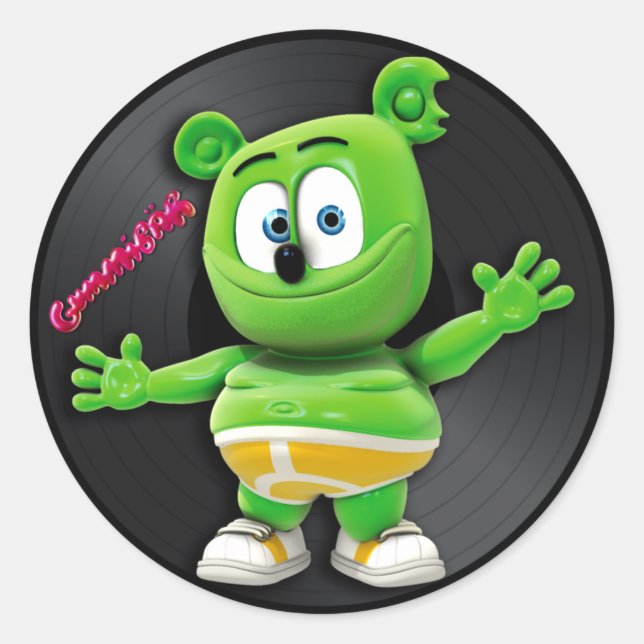 Rond Sticker DJ Vinyl Record Gummibär (Devant)