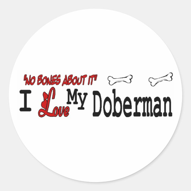 Rond Sticker Doberman Pinscher (I Love) (Devant)