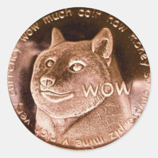 Rond Sticker Dogecoin Gold Coin Wow Classic Round