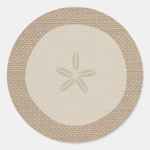Rond Sticker Dollar De Sable Inspiré Burlap