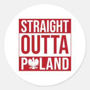 Rond Sticker Drapeau À Droite En Dehors De Pologne