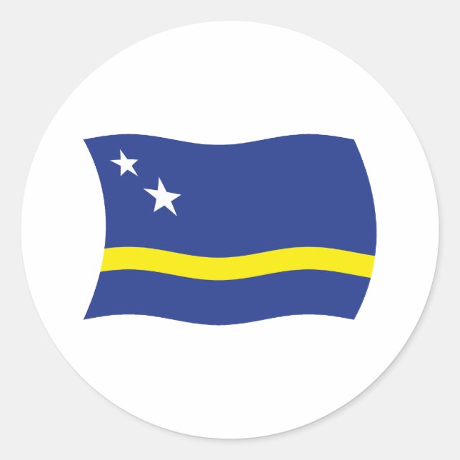 Rond Sticker Drapeau Curacao (Devant)