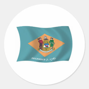 Rond Sticker Drapeau Delaware