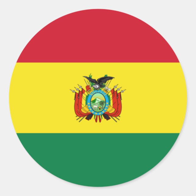 Rond Sticker Drapeau d'État de Bolivie (Devant)