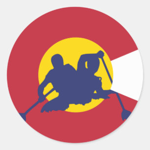 Rond Sticker Drapeau du Colorado