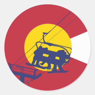 Rond Sticker Drapeau du Colorado
