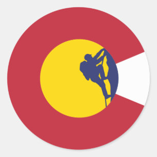 Rond Sticker Drapeau du Colorado