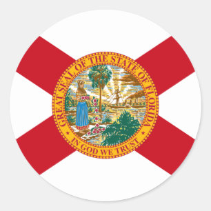 Rond Sticker Drapeau Floride