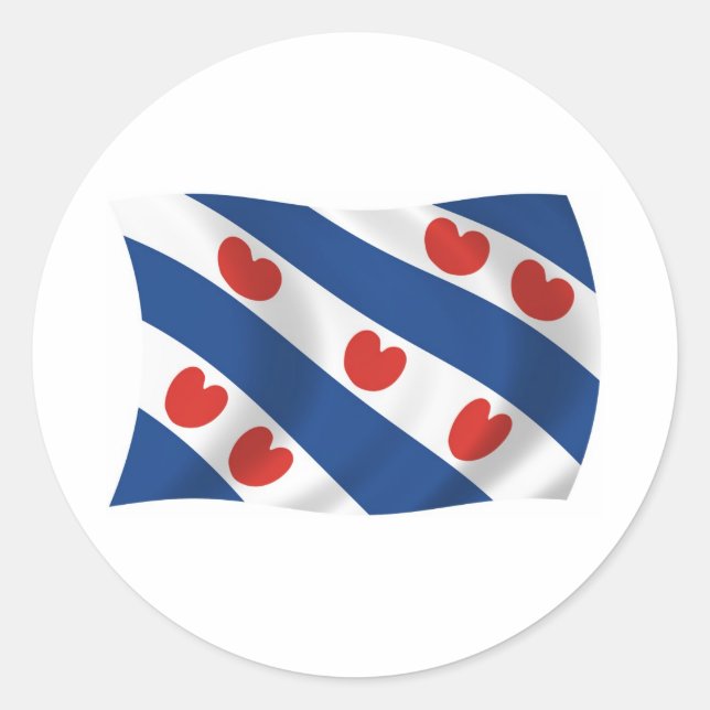 Rond Sticker Drapeau Frisian (Devant)
