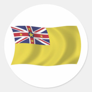 Rond Sticker Drapeau Niue